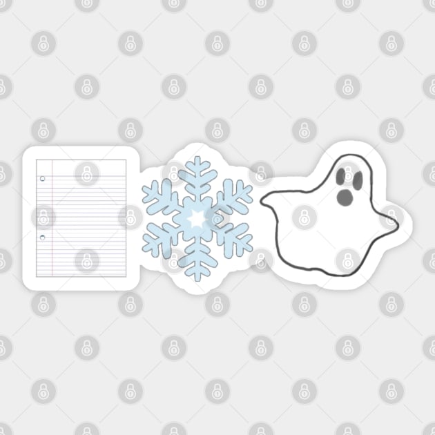 Paper, Snow, A Ghost! Sticker by sunkissed